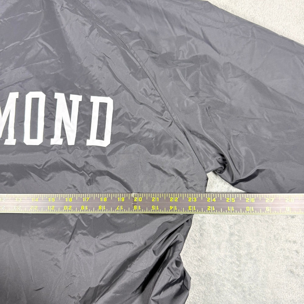 Diamond Supply Co Mens 3XL Coaches Jacket Black Logo Snap Front Windbreaker - Picture 8 of 10